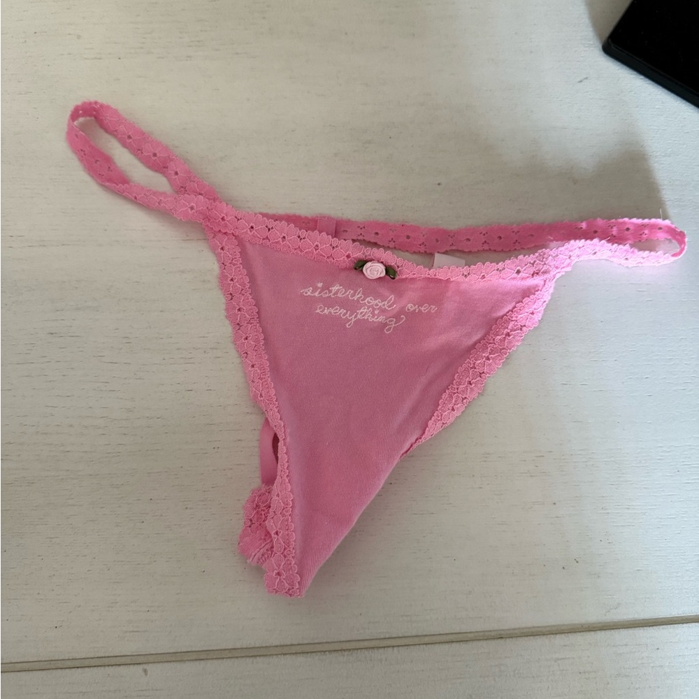 VS PINK LoveShackFancy v string g string thong panty pink